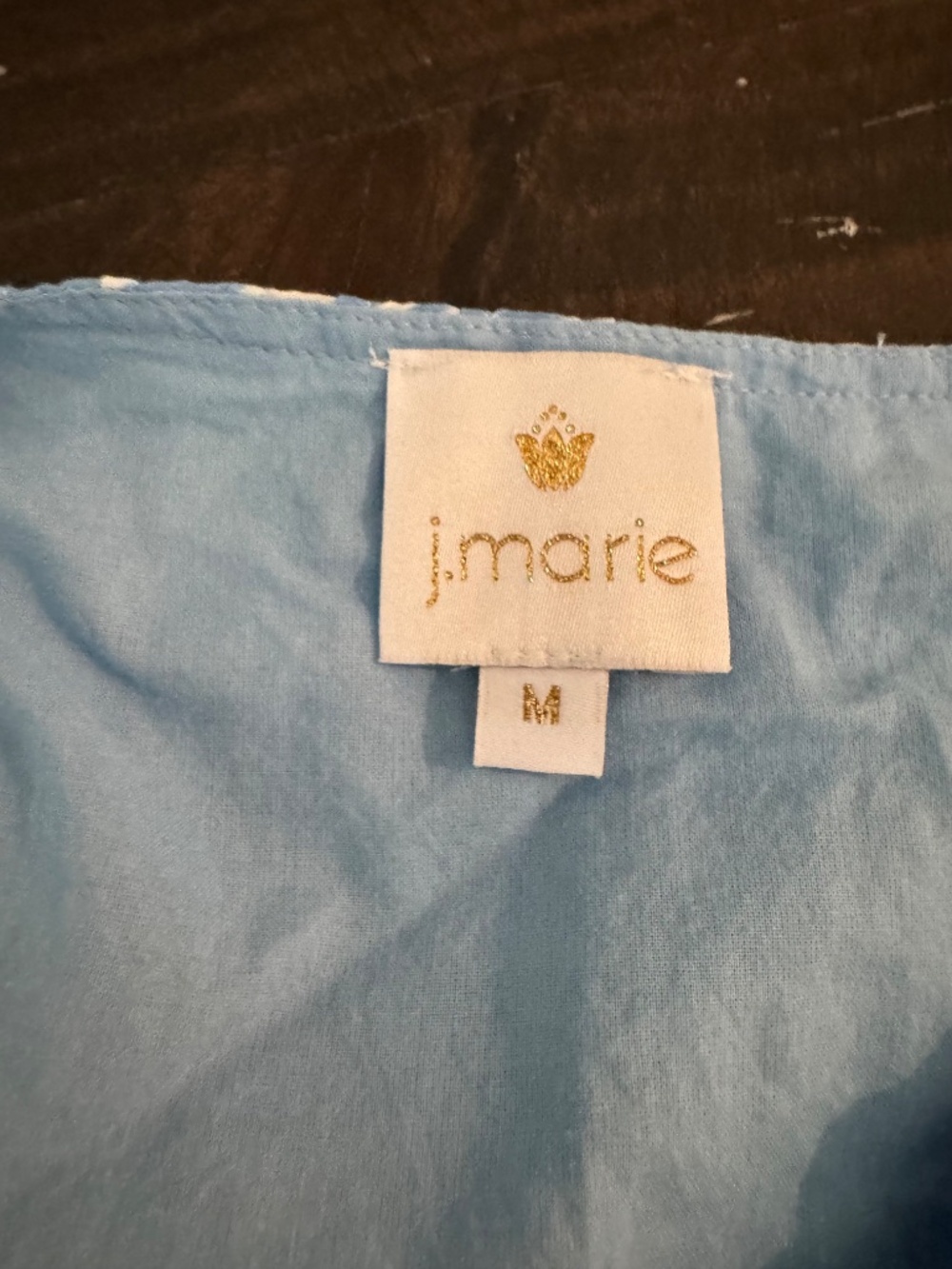 J. Marie Sea Shell Rylee V-Neck Button Blue Dress Women's Size M B - Picture 6 of 6